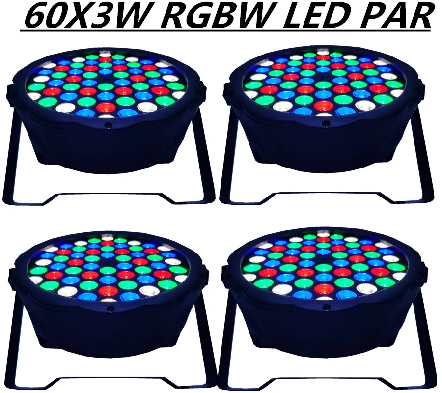 4 шт./60X3W LED Par огни прожектор RGB DMX512 управления Диско Огни пятно света DJ