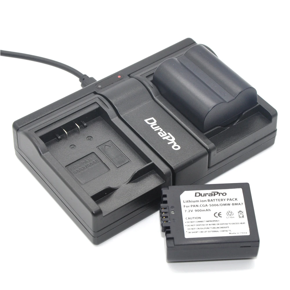 DuraPro CGA-S006 CGA S006 S006E DMW-BMA7 DMW BMA7 USB двойное зарядное устройство для Panasonic DMC FZ7 FZ8 FZ18 FZ28