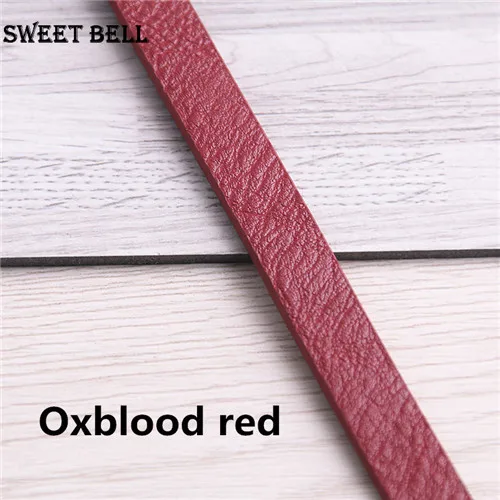 Oxblood red 3 корня 1,2 метра x 10 мм плоский шнур из искусственной кожи и веревка для изготовления ювелирных изделий своими руками аксессуары для изготовления модных ювелирных изделий материал для браслета - Цвет: Oxblood red