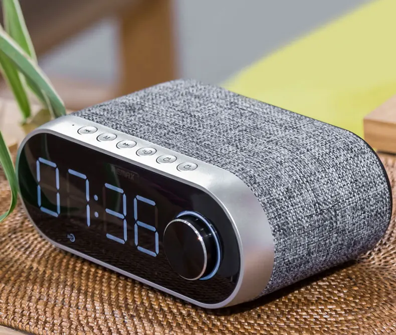 Remax FM радио многофункциональные Bluetooth колонки двойной будильник Поддержка TF карты USB звуковая карта плеер портативный RB-M26