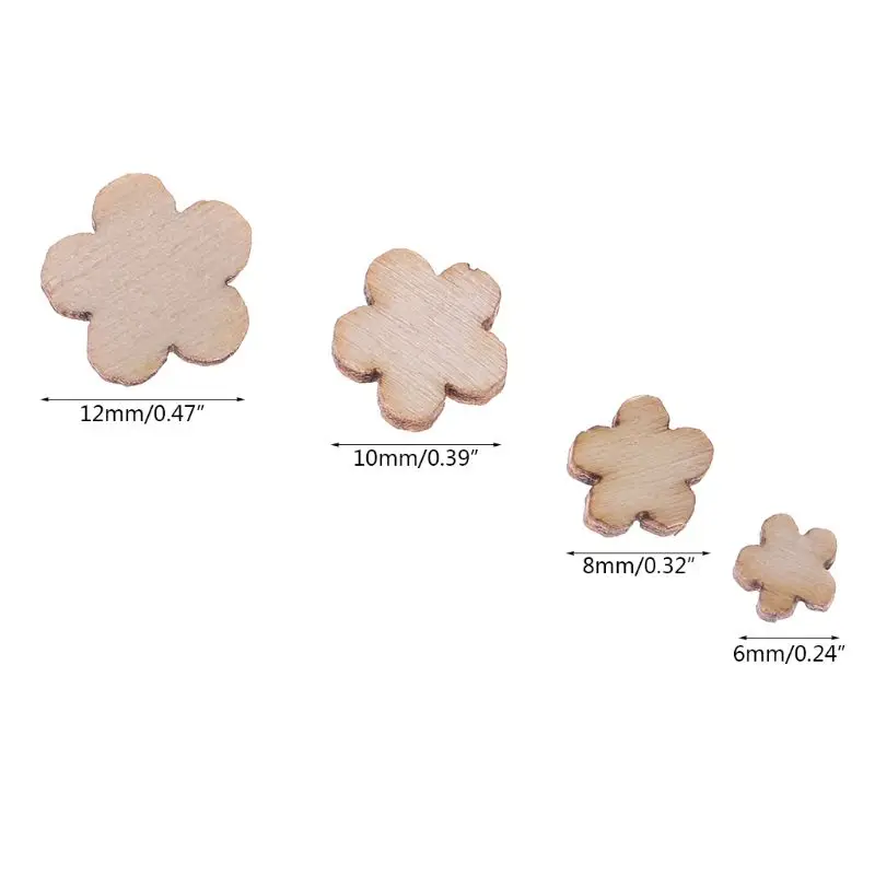 100 шт./пакет лазерная резка дерево цветок сливы украшение деревянная форма