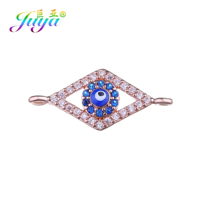 Juya DIY ювелирных изделий Золото/Серебро Греческий сглаза соединитель амулеты аксессуары для женщин мужчин DIY ремесло амулеты ювелирных изделий - Окраска металла: Rose Gold
