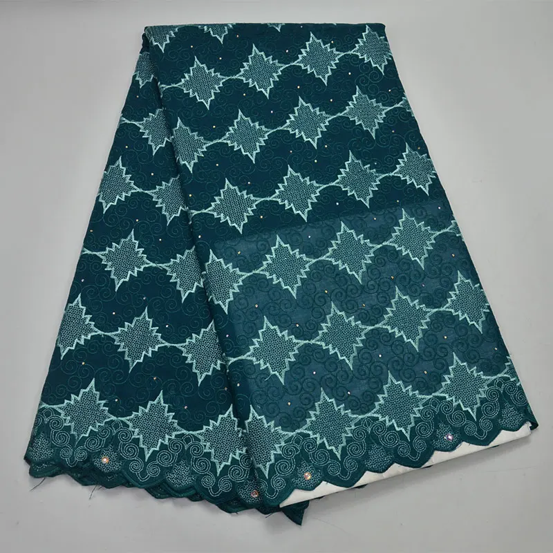 

2018 New fashion cotton lace fabrics with stones high quality african swiss voile lace in switzerland for party dress TS6581