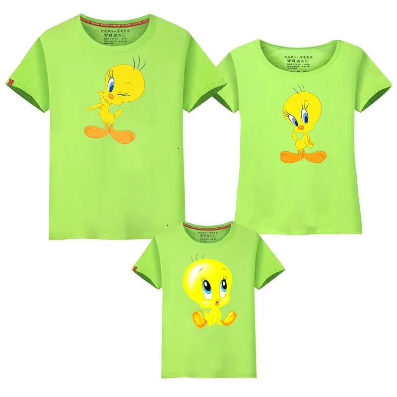 Tweety футболка с рисунком птицы Семейные комплекты одежда для матери и дочери птичка Твити одинаковые комплекты Рождественская одежда, футболка