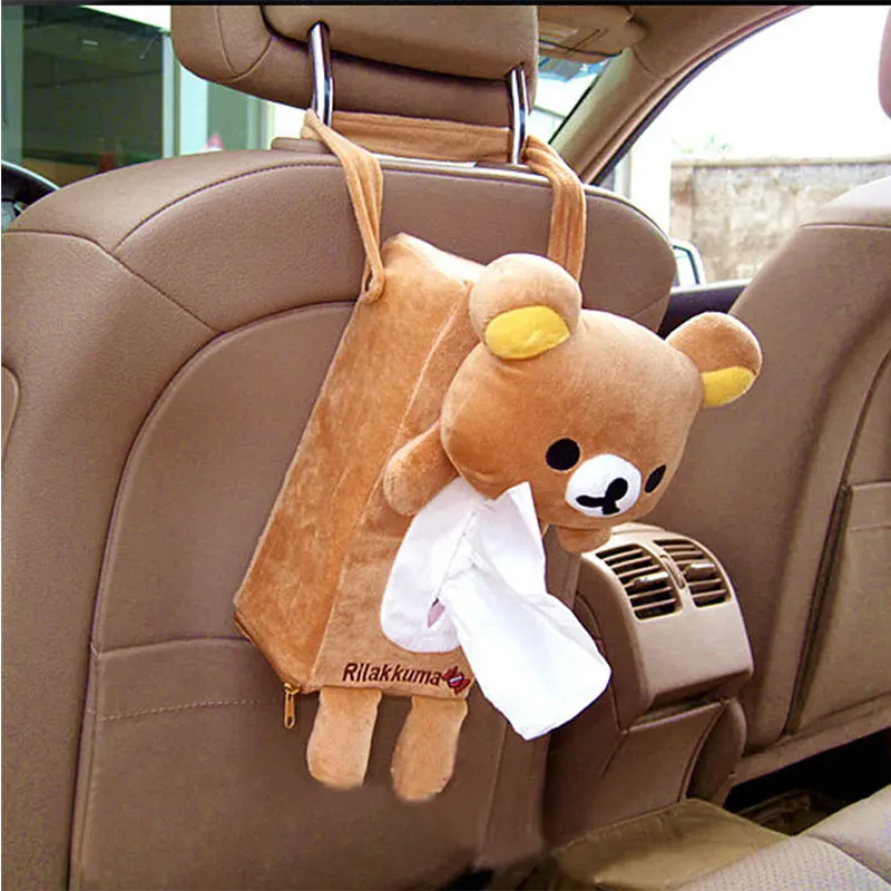bear 3 цвета милые животные Автомобильный держатель для салфеток задняя подвесная коробка из ткани Чехлы для салфеток бумажная коробка для полотенец держатель Чехол Держатель для бумажных полотенец - Название цвета: bear
