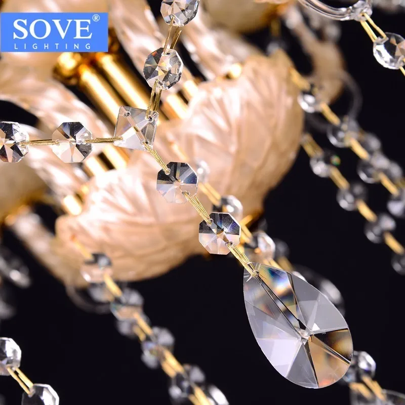 SOVE блеск Chambre Lingstone современный Led хрустальная люстра освещение люстры для