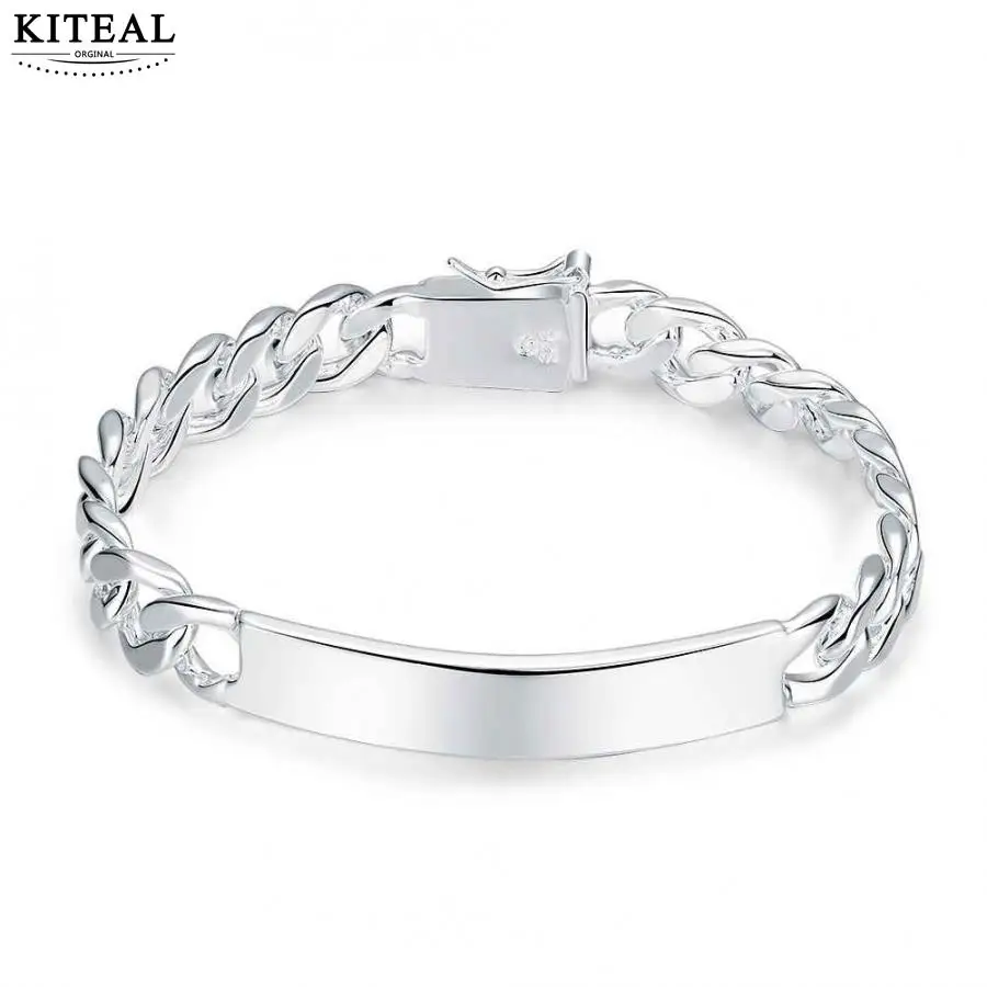 Горячая новинка Модные мужские ювелирные изделия посеребренные браслеты 10 мм 20