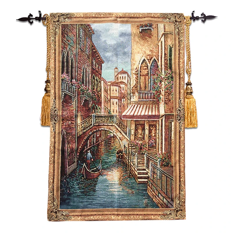 Жаккардовый гобелен для гостиной в средиземноморском стиле с изображением