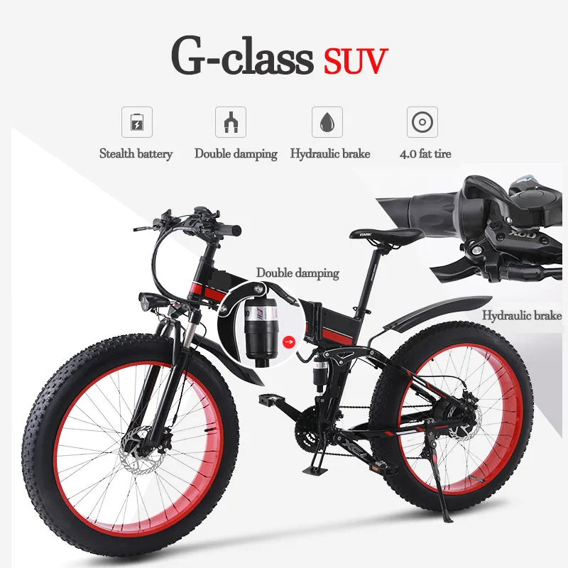48V500W Снежный и горный bike2" складной велосипед 4,0 fat tire Электрический литиевый аккумулятор мопед рама из алюминиевого сплава