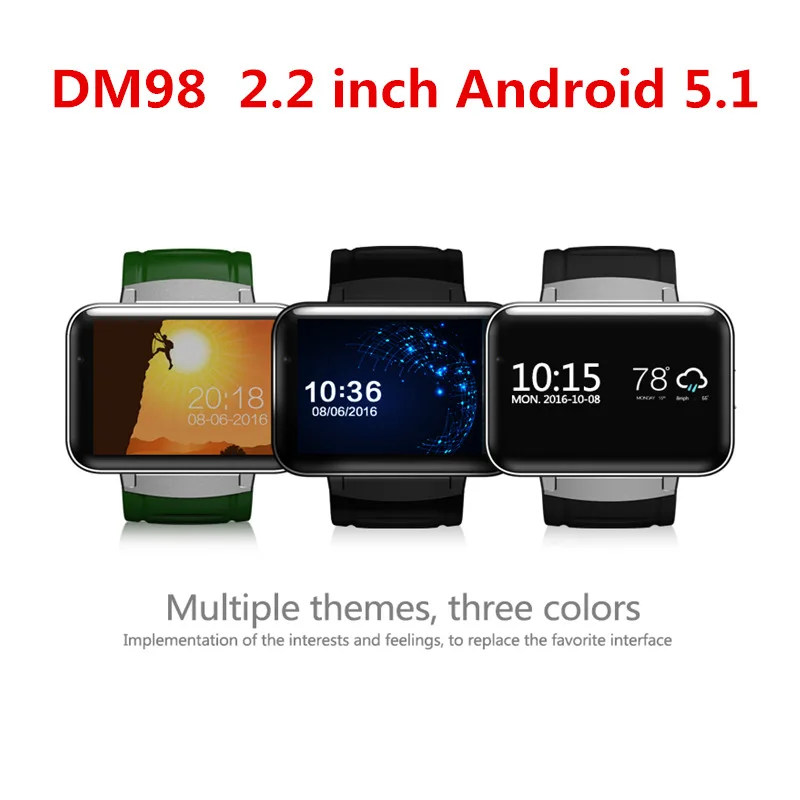 Новейший DM98 Bluetooth Смарт-часы телефон MTK6572 с 2G/3g сим-камерой Android 5 1 часы ОС Smartwatch