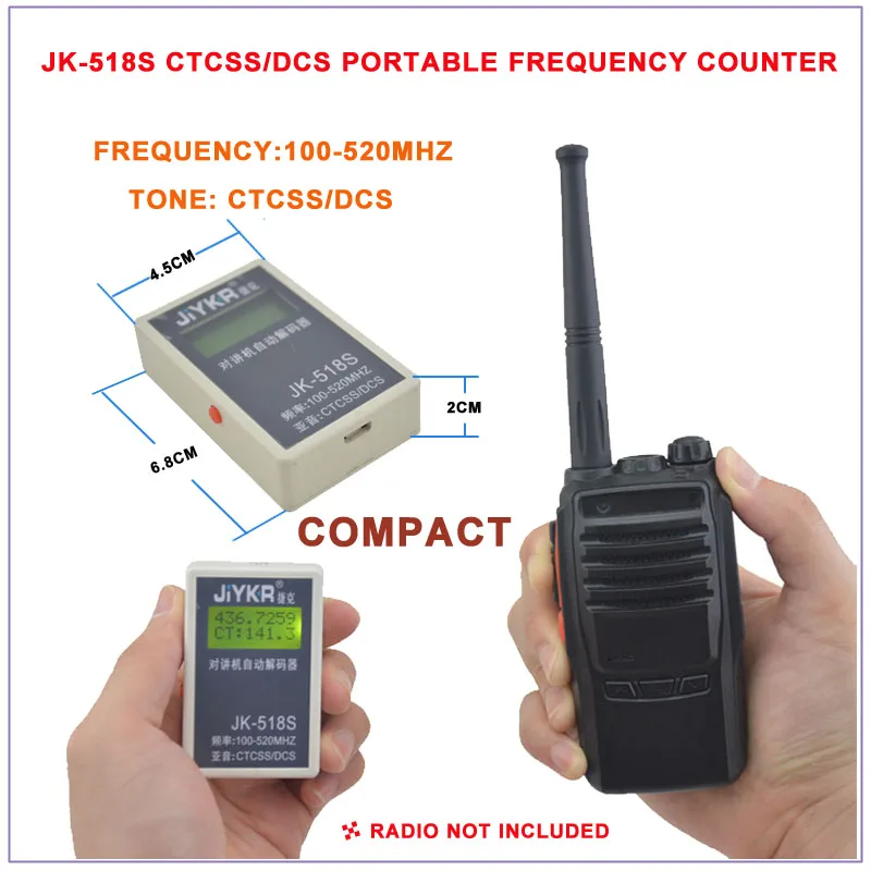 New Arrival JK-518S Portable Frequency,CTCSS & DCS 2 in 1 Frequency Counter 100-520MHz,CTCSS/DCS Frequency Meter