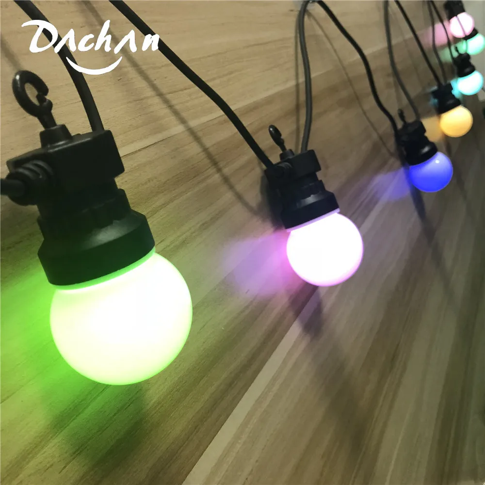 DACHAN IP65 RGB Фестон Шар Глобус G50 Молочная Лампочка Связываемые Наружные Освещение Для Кафе Свадьбы Вечеринки Гирлянда.