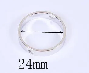 Silver 24mm BASEHOME 20 шт./лот бусины с двумя отверстиями позиционирование круг прыжки кольца для бусина для изготовления украшений Браслеты DIY - Цвет: Silver 24mm