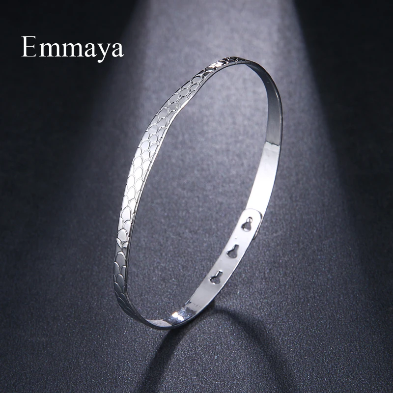 Emmaya новые круглые простые браслеты модные очаровательные серебряные браслеты ювелирные изделия для женщин Любовь Свадебные брендовые подарки