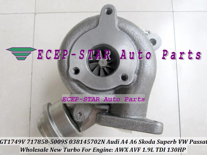 Турбокомпрессор GT1749V 717858 5009S для AUDI A4 A6 SKODA Superb VW PASSAT AWX AVF 1.9L TDI|turbocharger 2|turbocharger