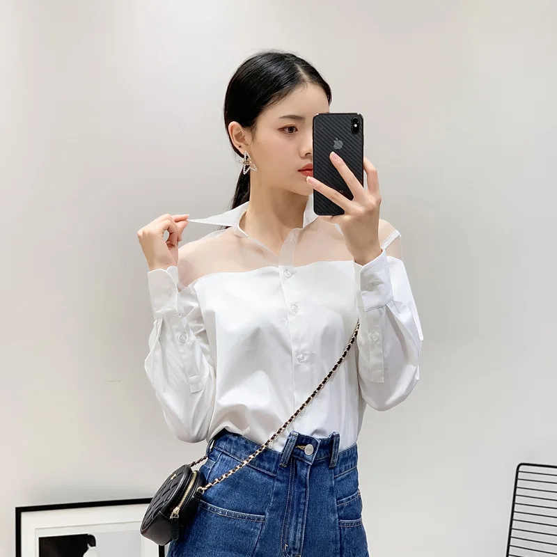 

Early Spring Women's New Casual Organza Stitching Shirt