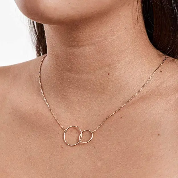 EVIL EYE Aunt-Niece Necklace Gift Jewelry Quotes Aunt 2 Interlocking Circles KP001 | Украшения и аксессуары