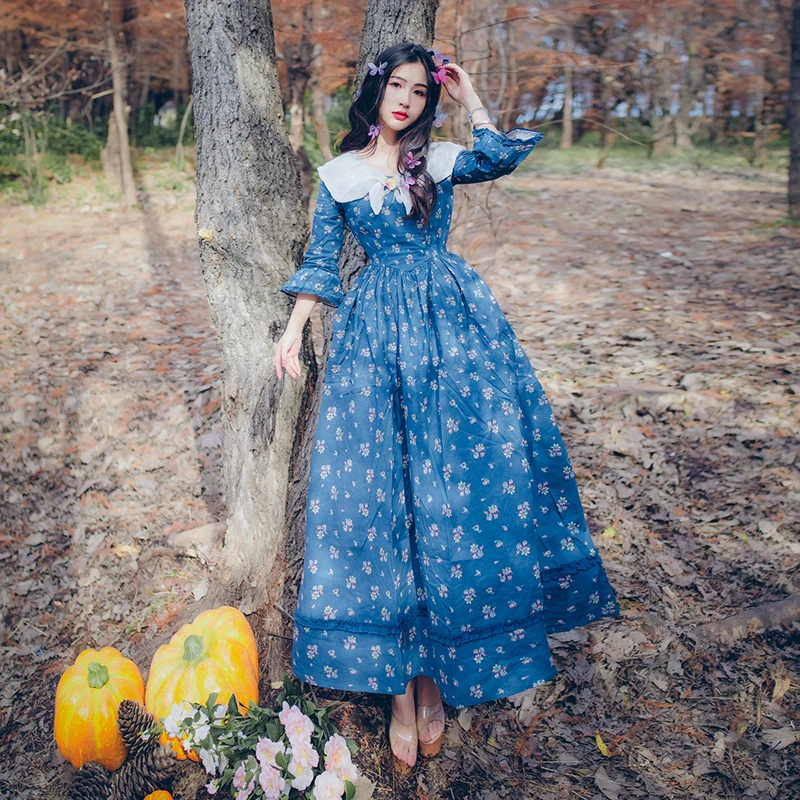 2018 весна женское платье Винтаж Ретро французский стиль Элегантный Питер Пэн