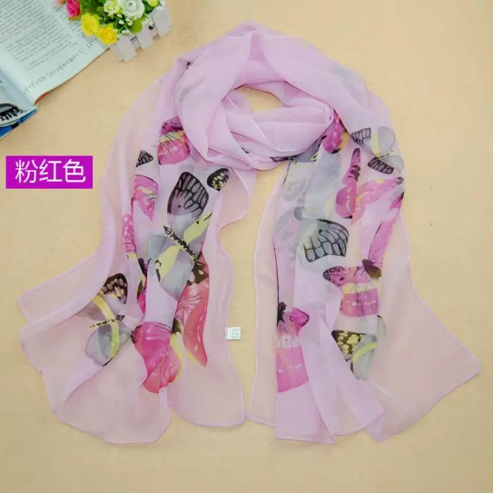 Новинка 2013 модные женские шали с принтом бабочки цветочные шифоновые шелковые