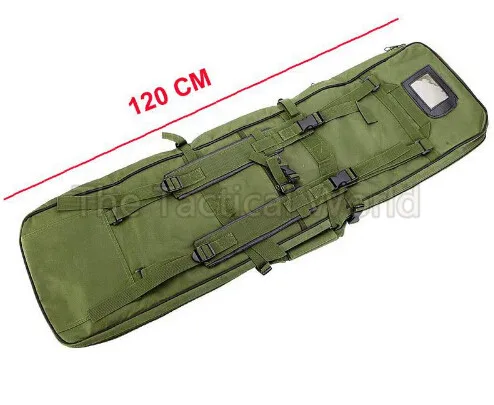 120cm green Тактический охотничий двойной чехол 85 100 120 см, чехол для винтовки, сумка для военного оружия, мягкий чехол для карабина, сумка для удочки, Аксессуары для оружия - Цвет: 120cm green