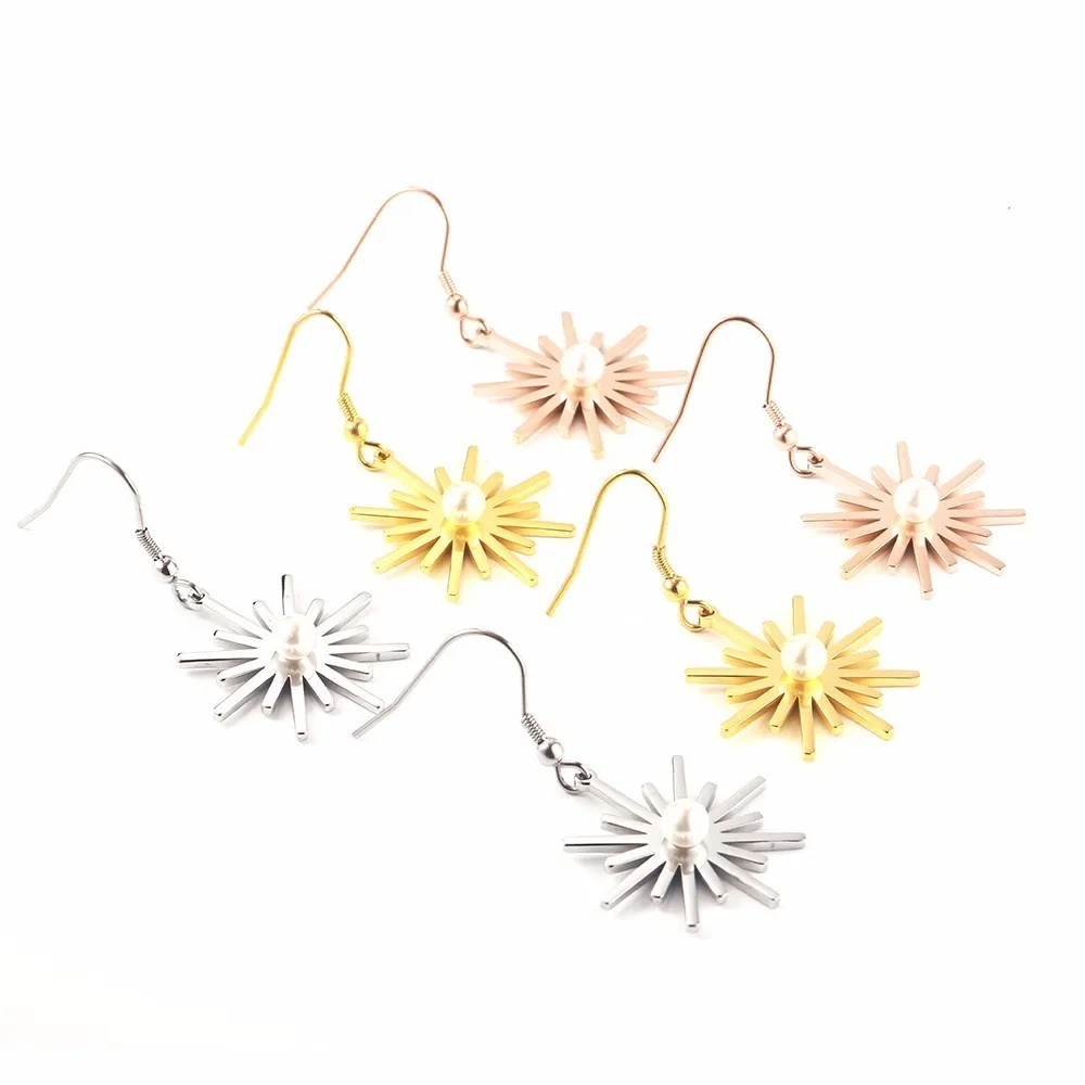 Женские серьги подвески RIR из нержавеющей стали с ослепительным солнечным