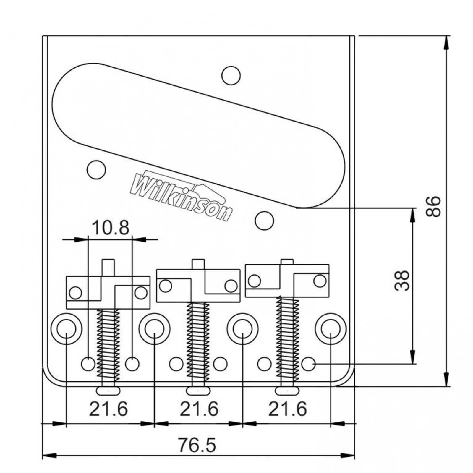 Wilkinson WTB винтажный TL гитарный мост w/компенсированные латунные седла TL