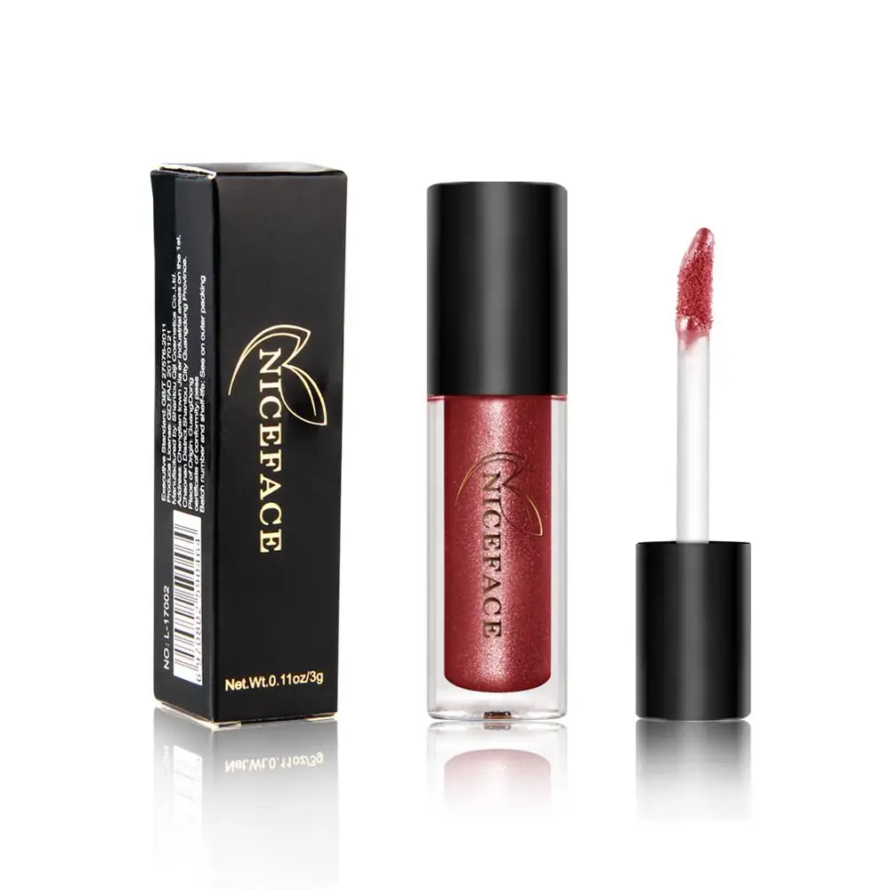 Блестящий металлический перламутровый блеск для губ не выцветает жидкая помада