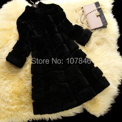 Женский Тренч из натурального меха кролика осенне-зимний тренчкот верхняя