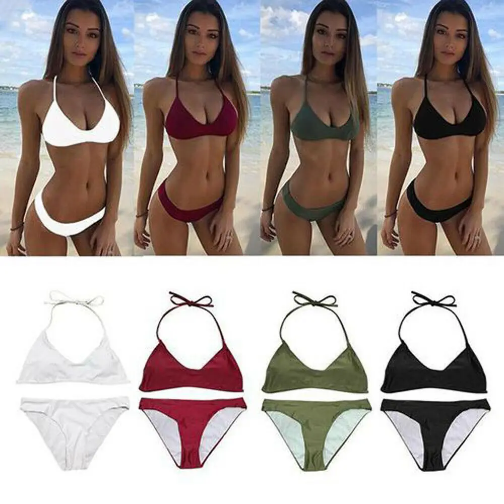 Женский бандажный комплект бикини 2019 купальник с бюстгальтером пуш-ап мягкими