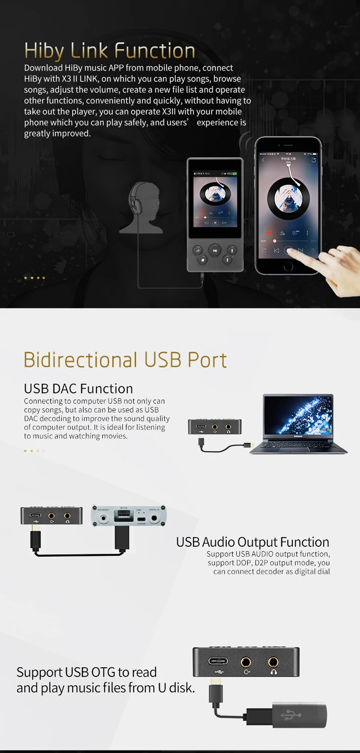 XDuoo X3II X3 II USB DAC MP3-плеер Bluetooth 4,0 AK4490 Портативный HI FI Mp 3 музыкальный плеер DSD128 без потерь Mp3/WAV/FLAC