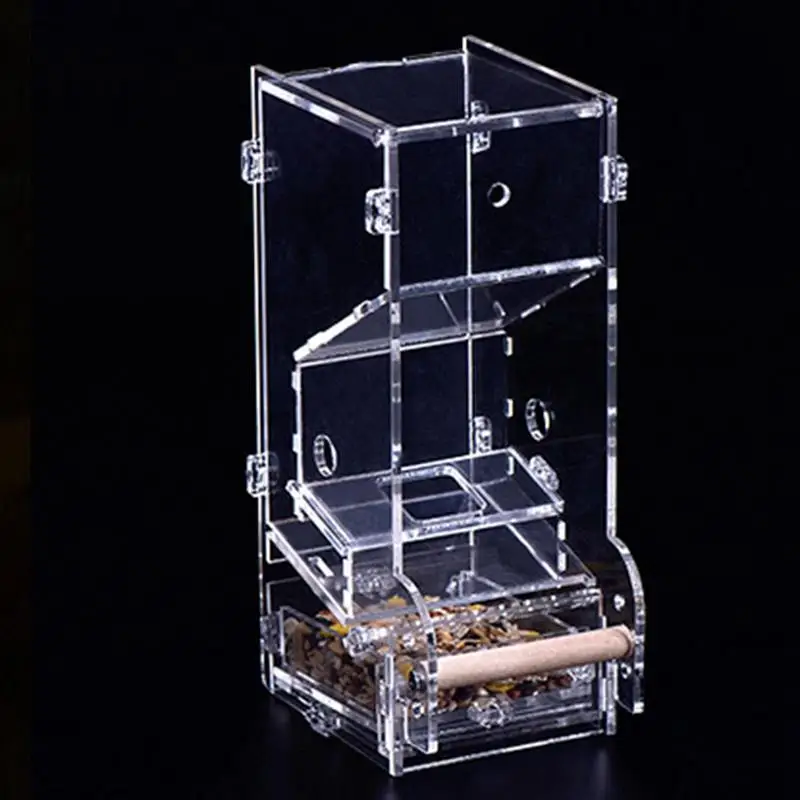 Acrylic Feeder Bird Automatic Feeders Food Ontainer For Pigeons Parrot Starling Pet Birds Feeding Devic | Дом и сад