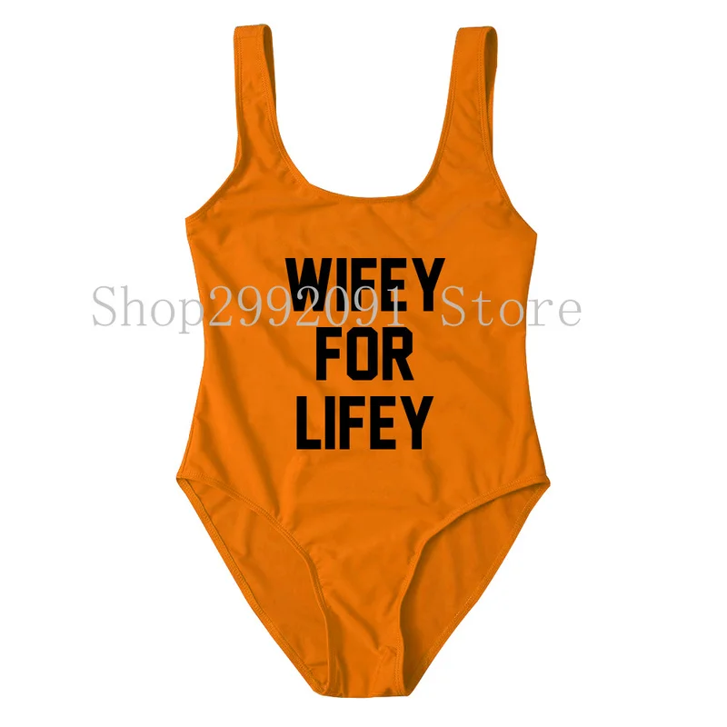 WIFEY FOR LIFEY купальники с высоким вырезом наряд для медового месяца подарок невесты