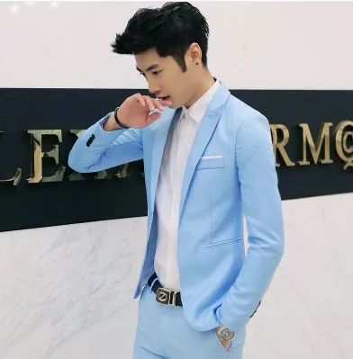 6 color Mens Fashion Solid Blazer British Style Single Button casual Slim Fit suit jacket male Blazers men coat Terno Masculino | Мужская