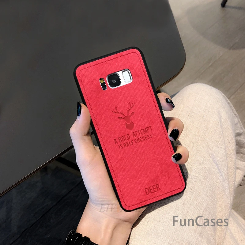 Олень ткань чехол для телефона на samsung galaxy s10 plus s7 edge s8 s9 plus/note 8 9 Ретро-ткань