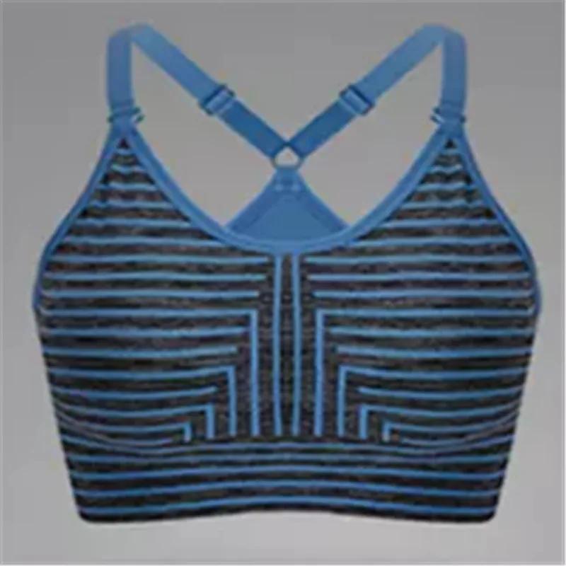 100pcs/Women Stripe Breathable Wholesale sports Bra Gym Wear Strapless Sports Bra Running Seamless Cross Back Sport Bra