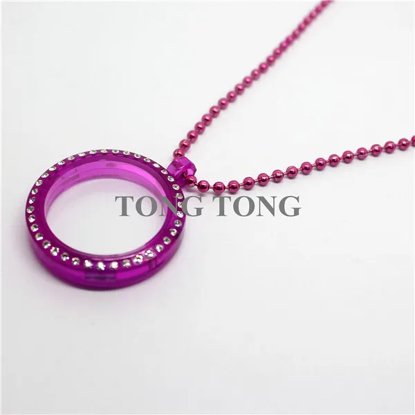 Акриловые плавающие медальон из чешских кристаллов с магнитным замком 30 мм живое