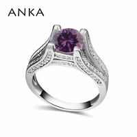 anka new vintage bridal rings for women classic zircon rhodium plated ring party punk fashion wedding jewelry gift 18761