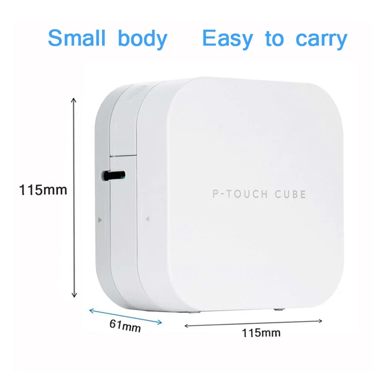 Brother PT-P300BT P-touch куб принтер этикеток мобильного телефона Bluetooth мини машинки для печати ярлыков брат костюмы костюм для 6/9/12 мм ленточная кассета