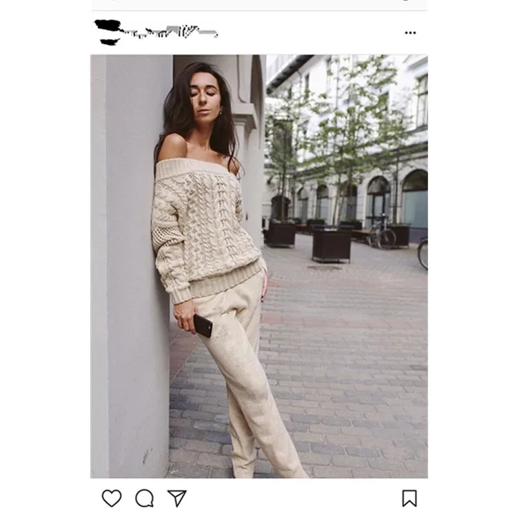 

Sales in Europe and America high quality 2021 tee twist collar sweater hedging Pedicure pants two piece mink cashmere fashion