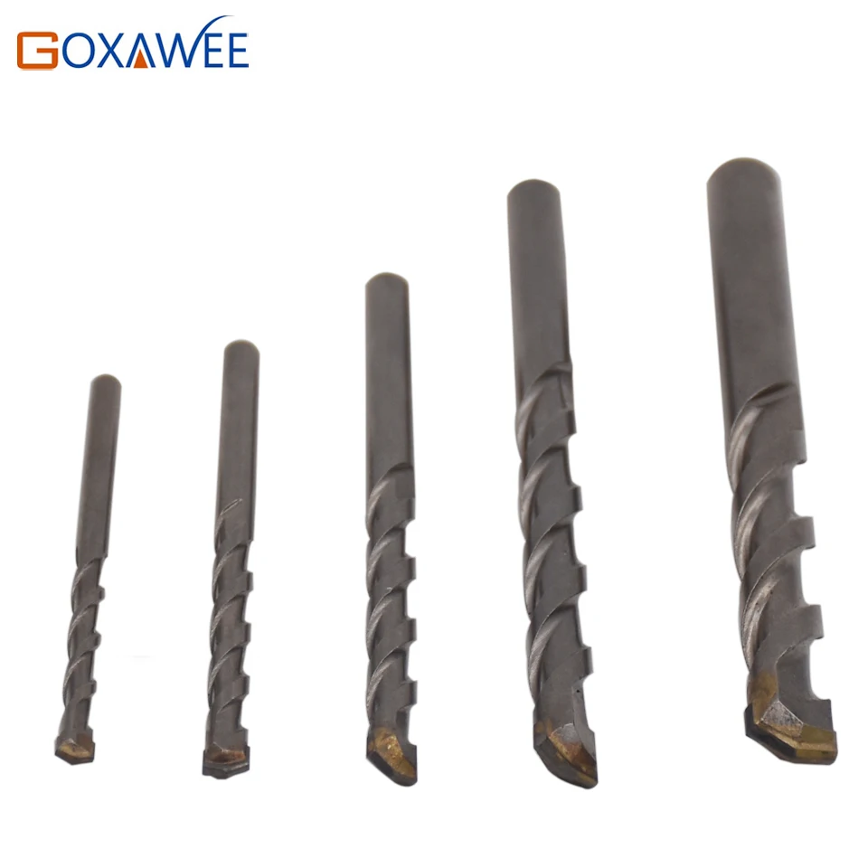 GOXAWEE 5PC Tungsten Carbide Drill Bit Set for Masonry Concrete Drilling Power Tool Accessories Bits | Инструменты
