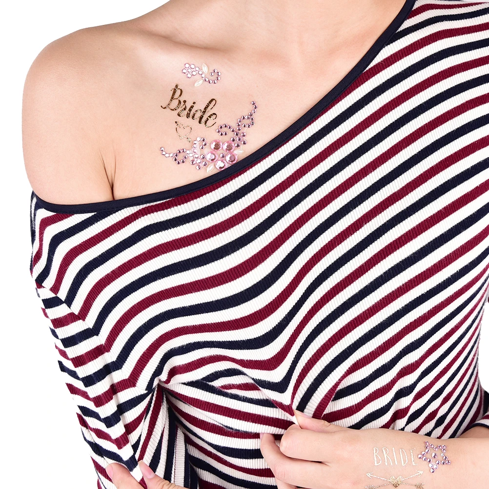 Золотая временная татуировка для невесты девичник свадебный душ свадебные