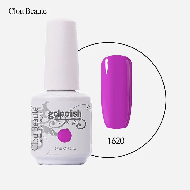Clou Beaute Гель-лак для ногтей Maquiagem unhas em гель vernis Полупостоянный Nagellack 15 мл дизайн ногтей - Цвет: 1620