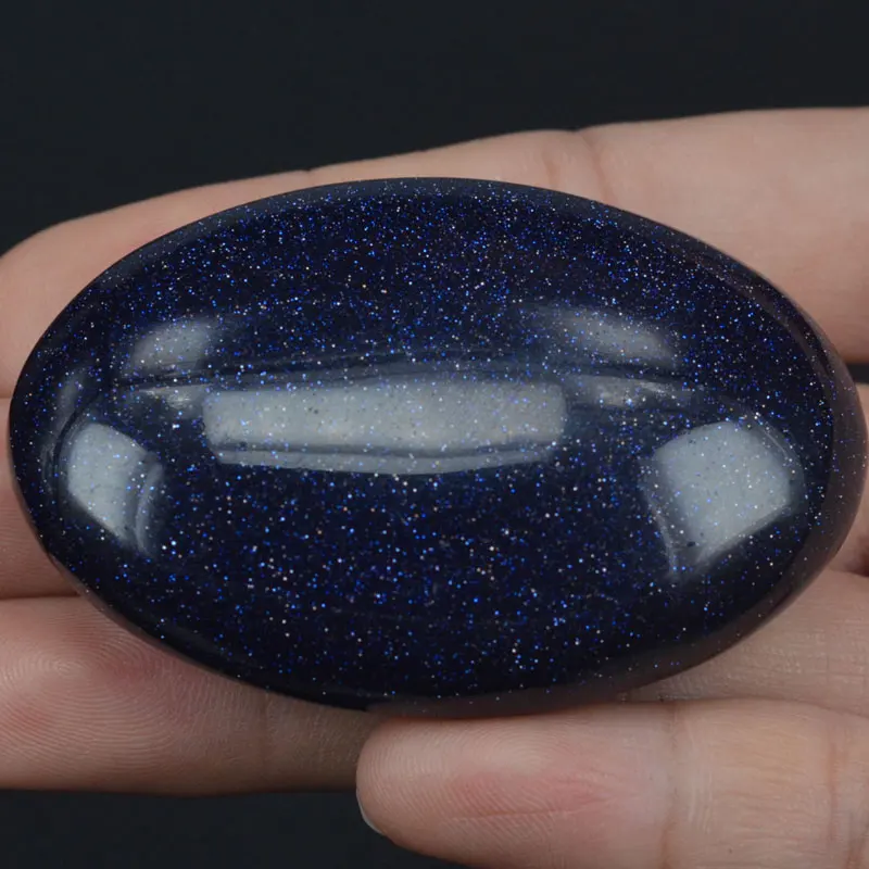 

2.36 Inch Nice Blue Goldstone Sand Crystal Reiki Healing Quartz Chakra Massage Energy Palm Stone Crafts
