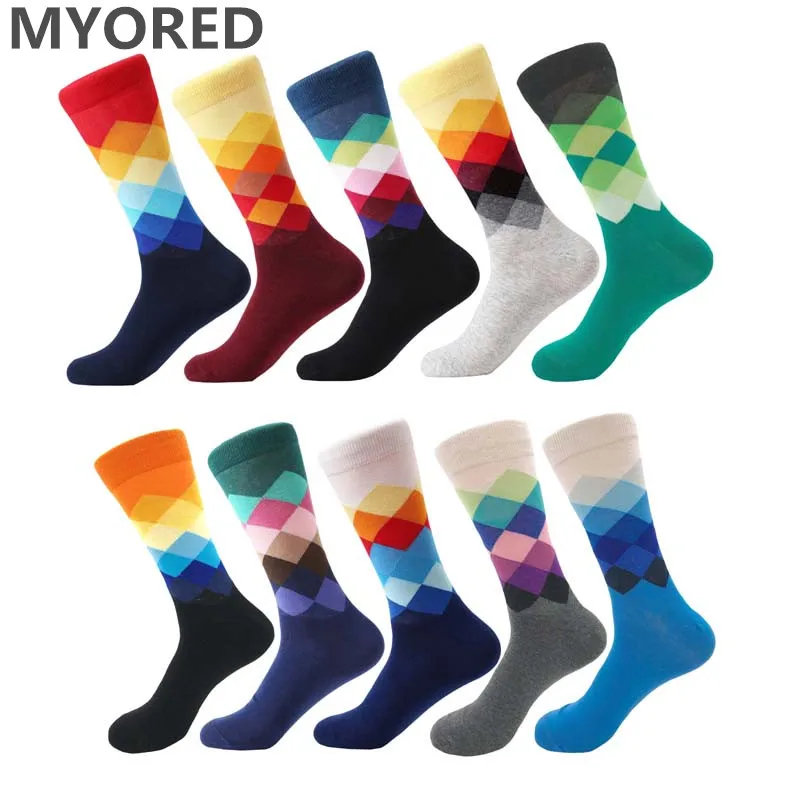 Мужские брендовые хлопковые носки MYORED Летние Стильные длинные свадебные с