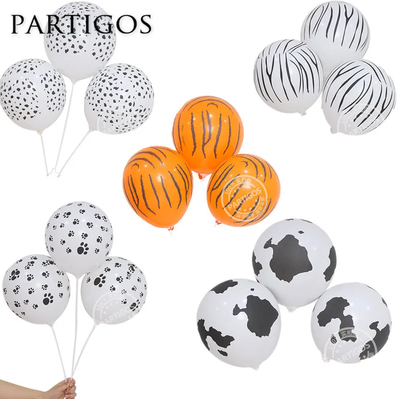 16 шт./лот Средний Размеры голова животного Шарики с животным принтом латекс balons
