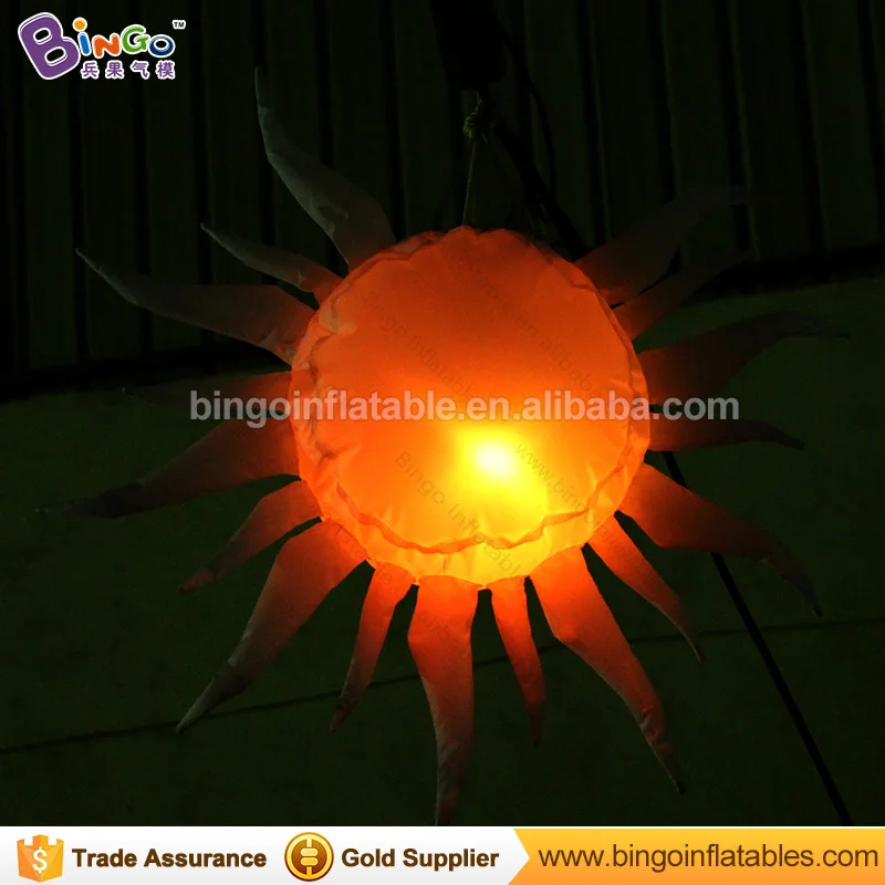 

Hot sale hanging LED lighting inflatable sun shape decoration with color changing 0.8M sun replica light-up balloon for stage