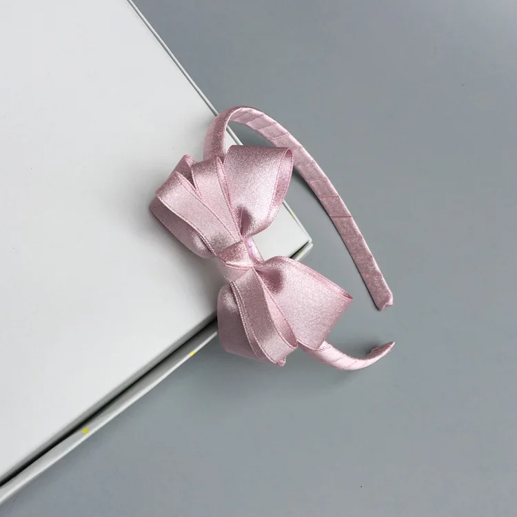 Модные блестящие Ленточные повязки для волос с бантом милые на голову аксессуары