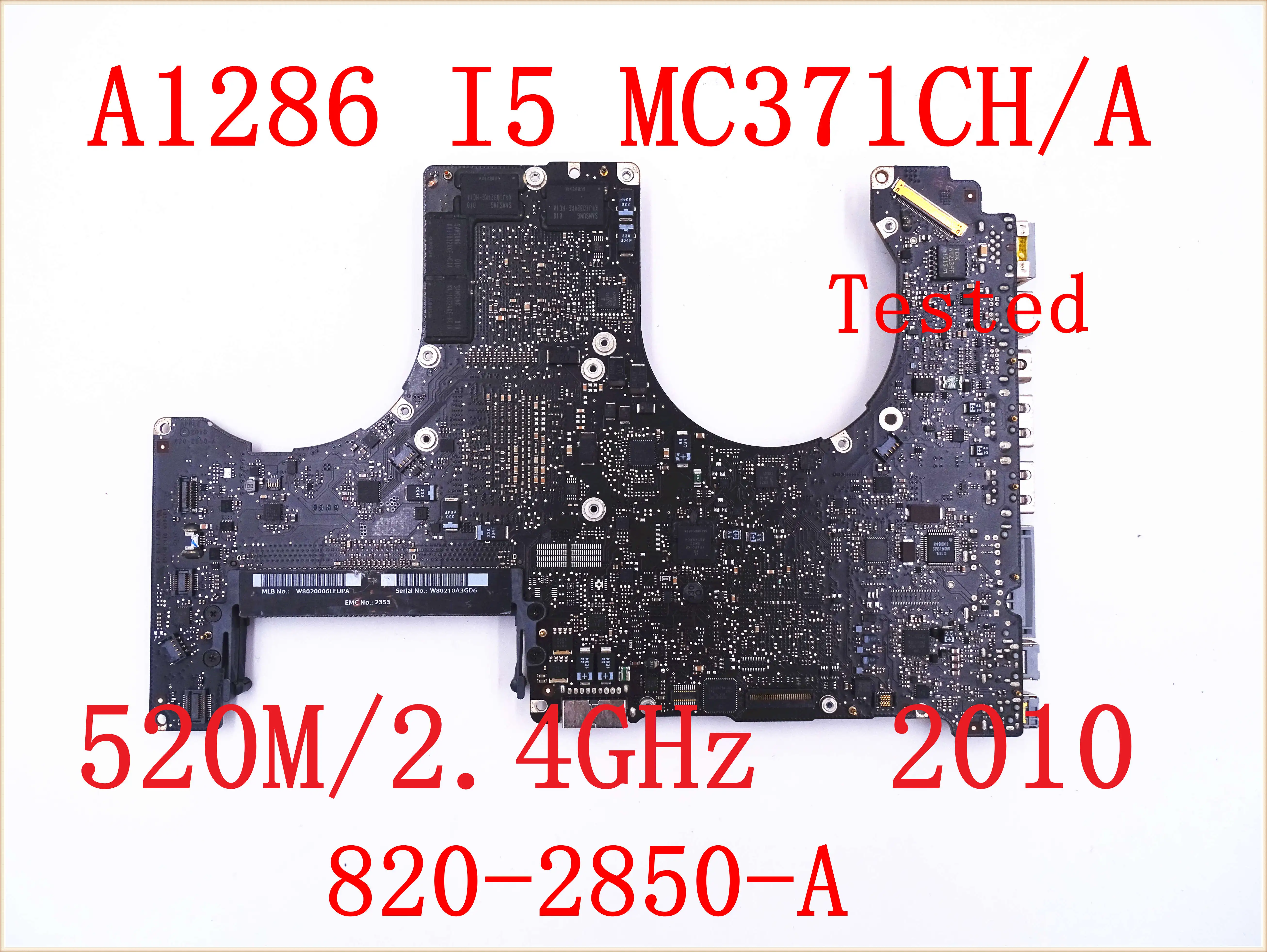 Протестированная материнская плата для Macbook Pro 15 &quotA1286 MC371CH 2010 ноутбука i5 520M 2 4 ГГц