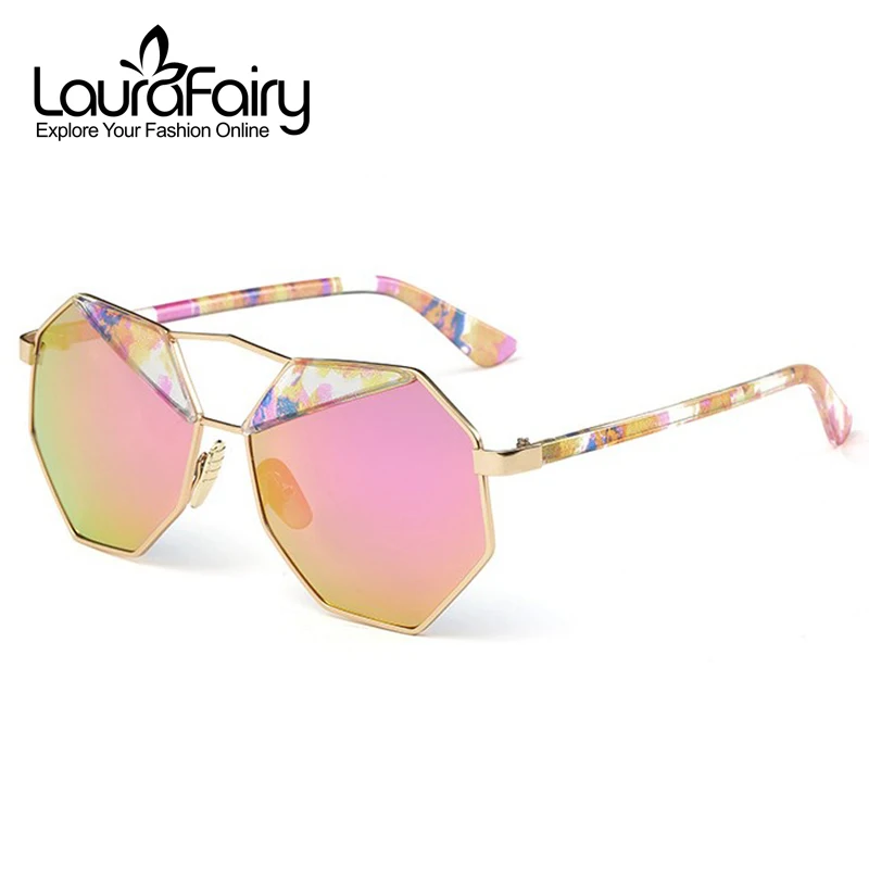 

Laura Fairy Multi Color Clear Lens Sunglasses Octagonal Shape Design Uv400 Sunglass for Holiday