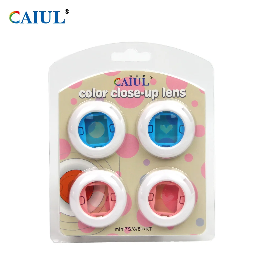 Hollow lens CAIUL ne'w Product Close-Up Lens Self-Portrait Mirror Colorful Filter Magic Lens Set For Fujifilm Instax Mini 8/8+/9 Film Camera - Цвет: Hollow lens